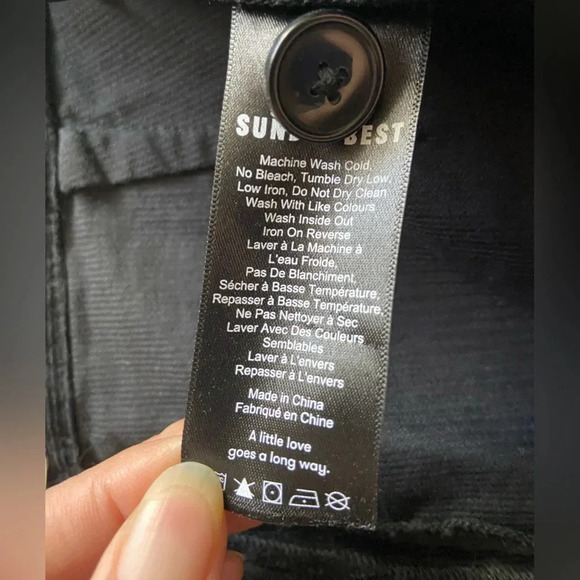 Sunday Best Aritzia black high  waisted corduroy pants Sz 10 - Picture 7 of 10